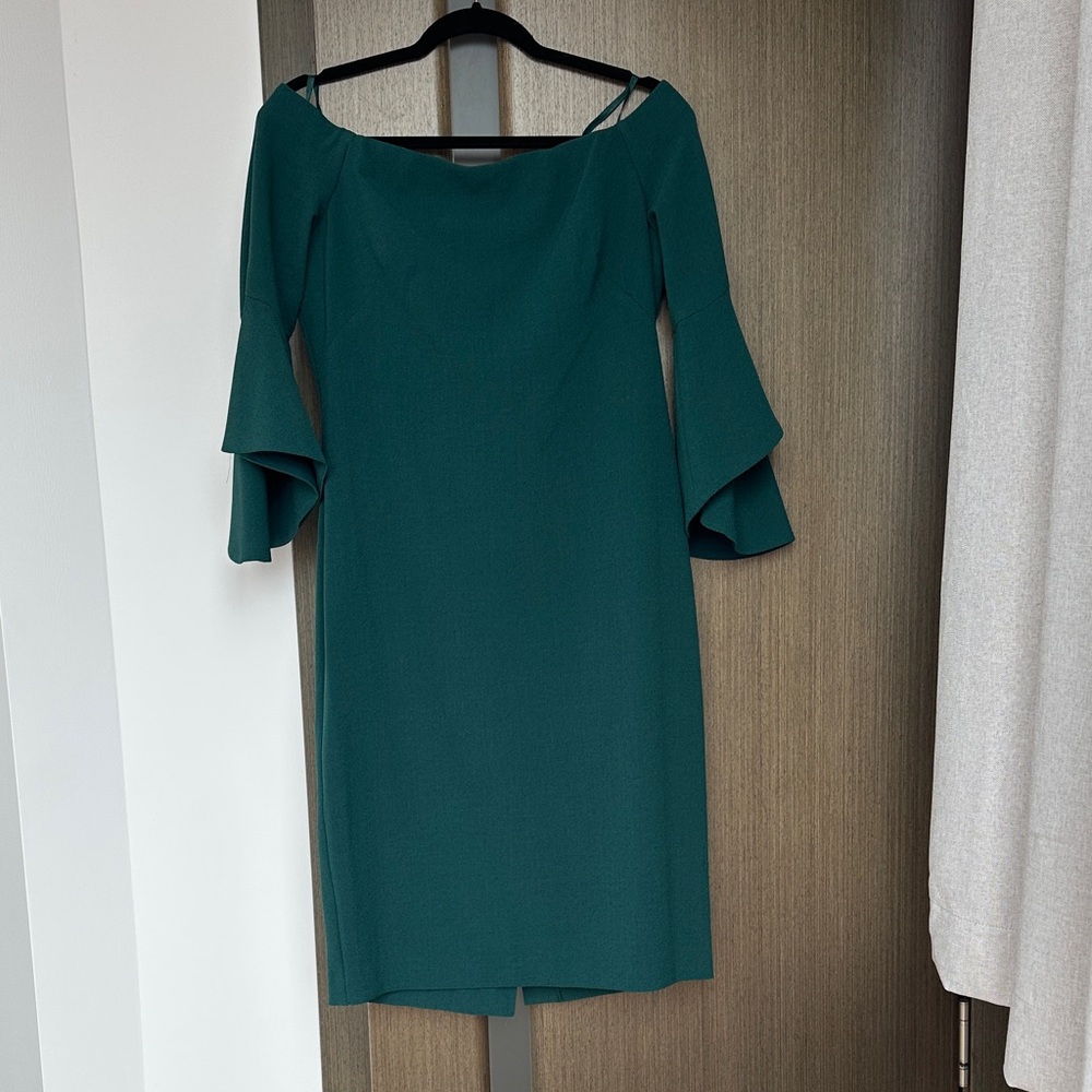 Chic Teal Off-Shoulder Dress